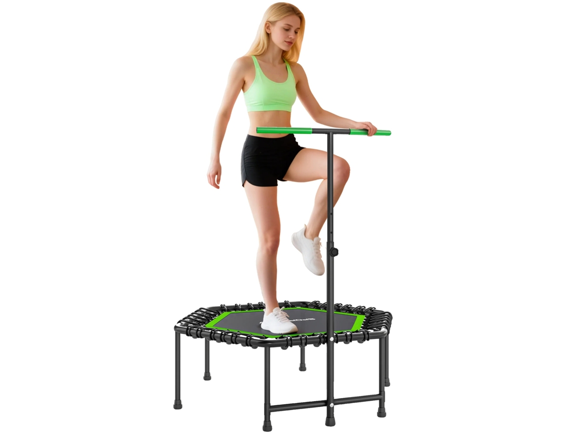 Trampolim De Fitness, Cabo Ajustável, Estrutura De Aço, Verde