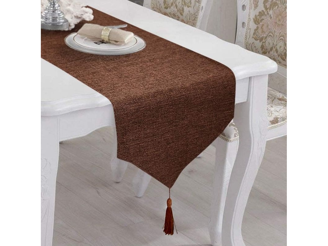 Runner De Mesa Impermeable Antimanchas Antibacteriano Antiarrugas Antidescolorante Para Cocina Y Comedor Tela De Lino 35x180cm