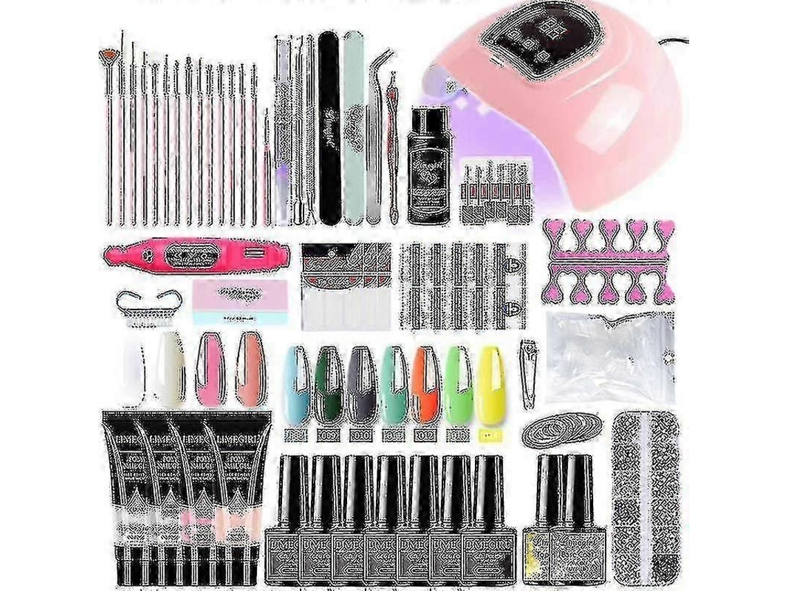 Kit de Nail Art com Lâmpada Uv/led, Secador Unhas, Conjunto Unhas Artificiais, Esmalte em Gel, Ferra Mentas para GOKOCO