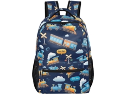 Mochila Azul Fofa Com Trenzinhos Desenho Animado Para Meninas Adolescentes, Escolar Grande, Escola,