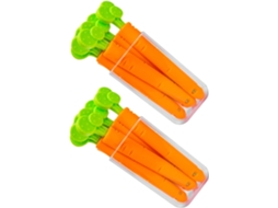 Clipes para fechar sacos plásticos Labrimp laranja, conjunto com 2 suportes, efeito de vedação para organizar e