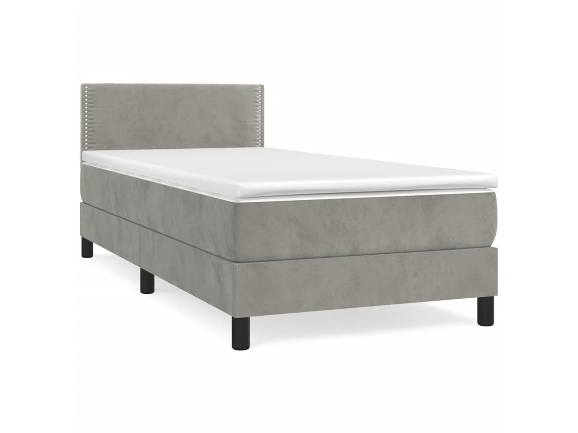Box Spring Bed, Box Spring Beds Vidaxl Cinzeto Veludo (100 X 200 Cm)