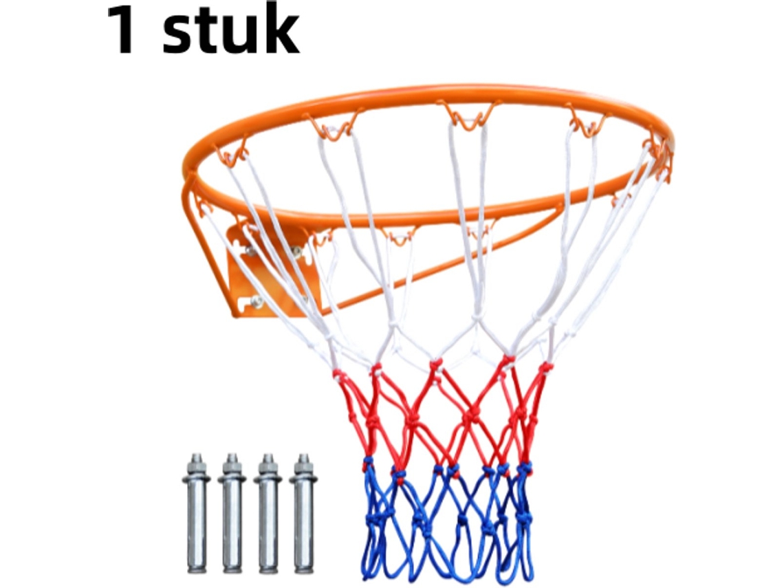 Cesta De Basquete De Parede De 18 Polegadas Com Rede, Compatível Com Modelos Embutidos/de Parede, De Uso Interno/externo, Laranja