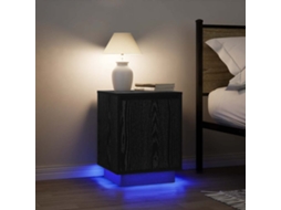 Vidaxl Mesas Cabeceira C/ Luzes Led 2 Pcs 38x34x50 Cm Preto