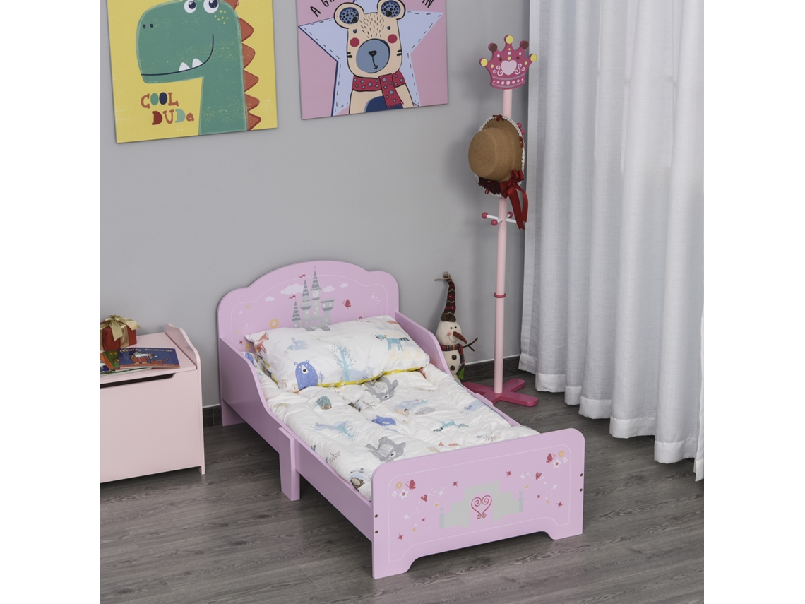 Cama Infantil Castelo Princesa Com Ripas - Mdf Compensado Rosa
