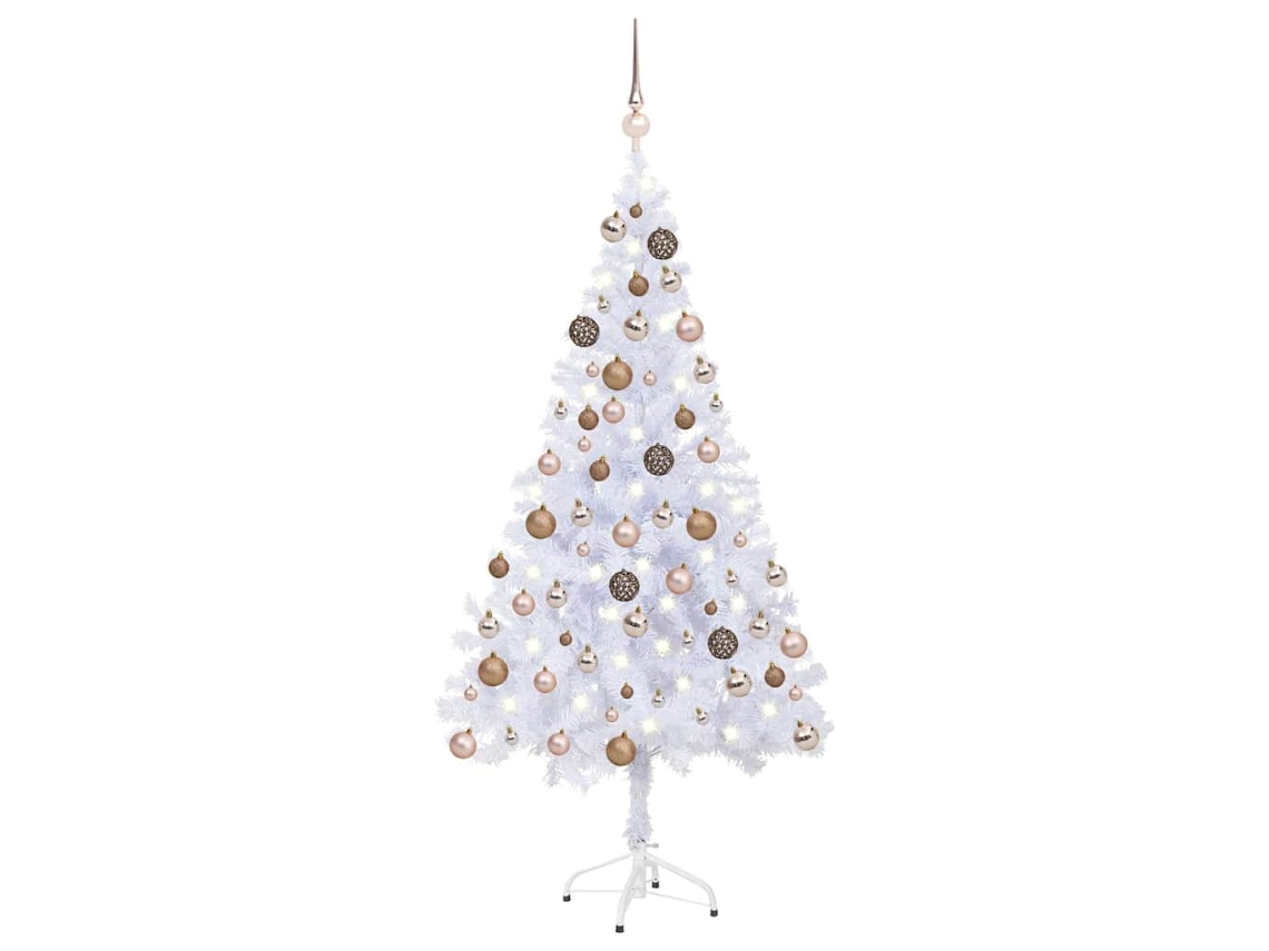 Vidaxl Árvore De Natal Artificial Pré-iluminada + Bolas 380 Ramos