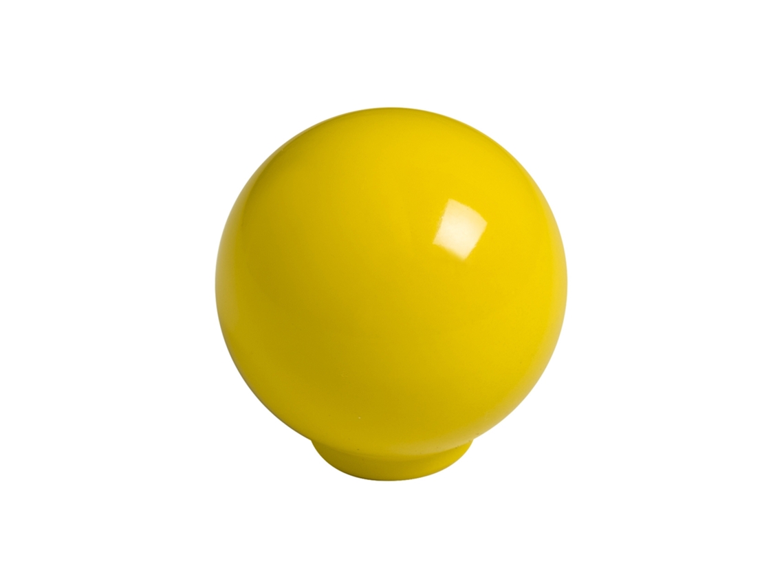 Pacote com 75 Puxadores de Bola Abs de 24 mm de Diâmetro Amarelo Brilhante HARDWAREXCHANGE
