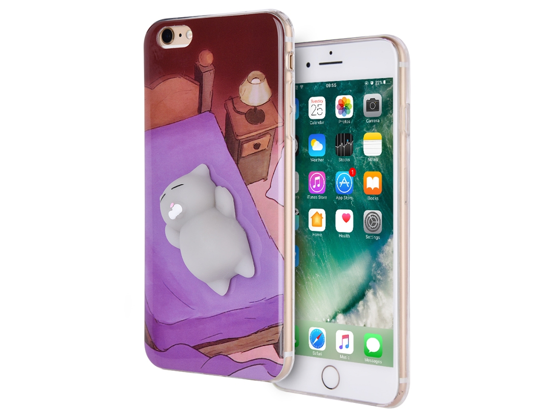 Capa de Telefone LAXISCREED Gato Cinza Squishy