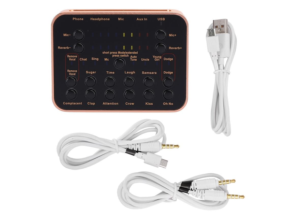 Tarjeta de sonido universal x10 abs gold para transmisiones en vivo, teléfonos móviles y ordenadores con efectos de sonido