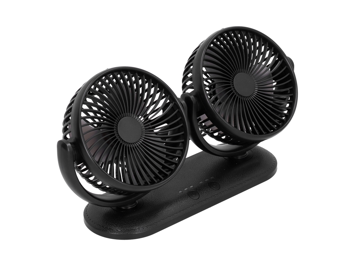 2026zentro-ventilador De Carro 360° Ajustável 3 Níveis De Ar Frio Duas Cabeças Silencioso Usb Cooler Dc201
