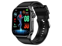 Relógio inteligente ET580 com tela AMOLED de 2,04", monitor de saúde de ECG e pulseira de silicone para e-bike