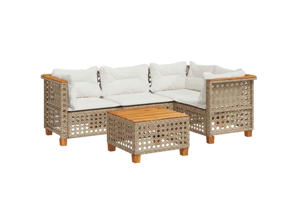 Garden Sofa Set, Garden Sofa Sets Vidaxl Bege Rattan / Vime (n/a)