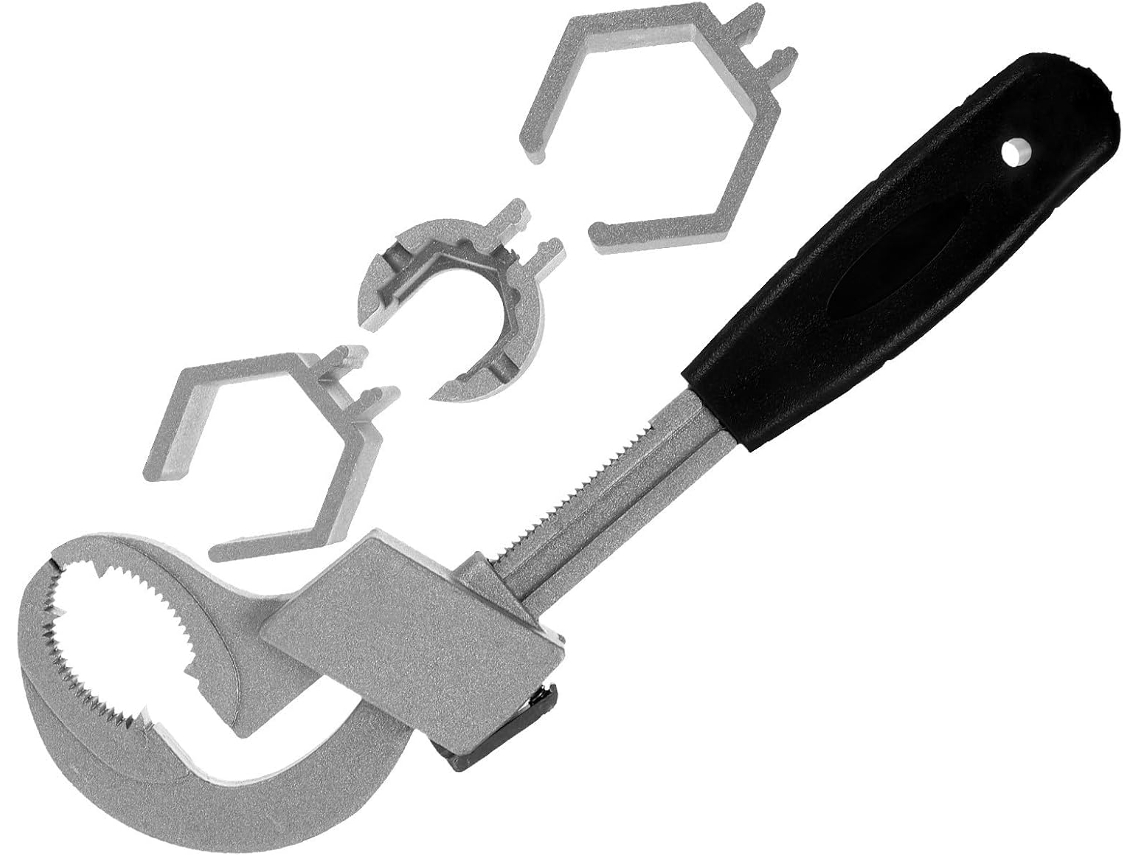 Topbathy Chave Ajustável Alipis para Torneiras e Pias, Multiuso, Ferramenta com Dentes Curvos Encanamento de