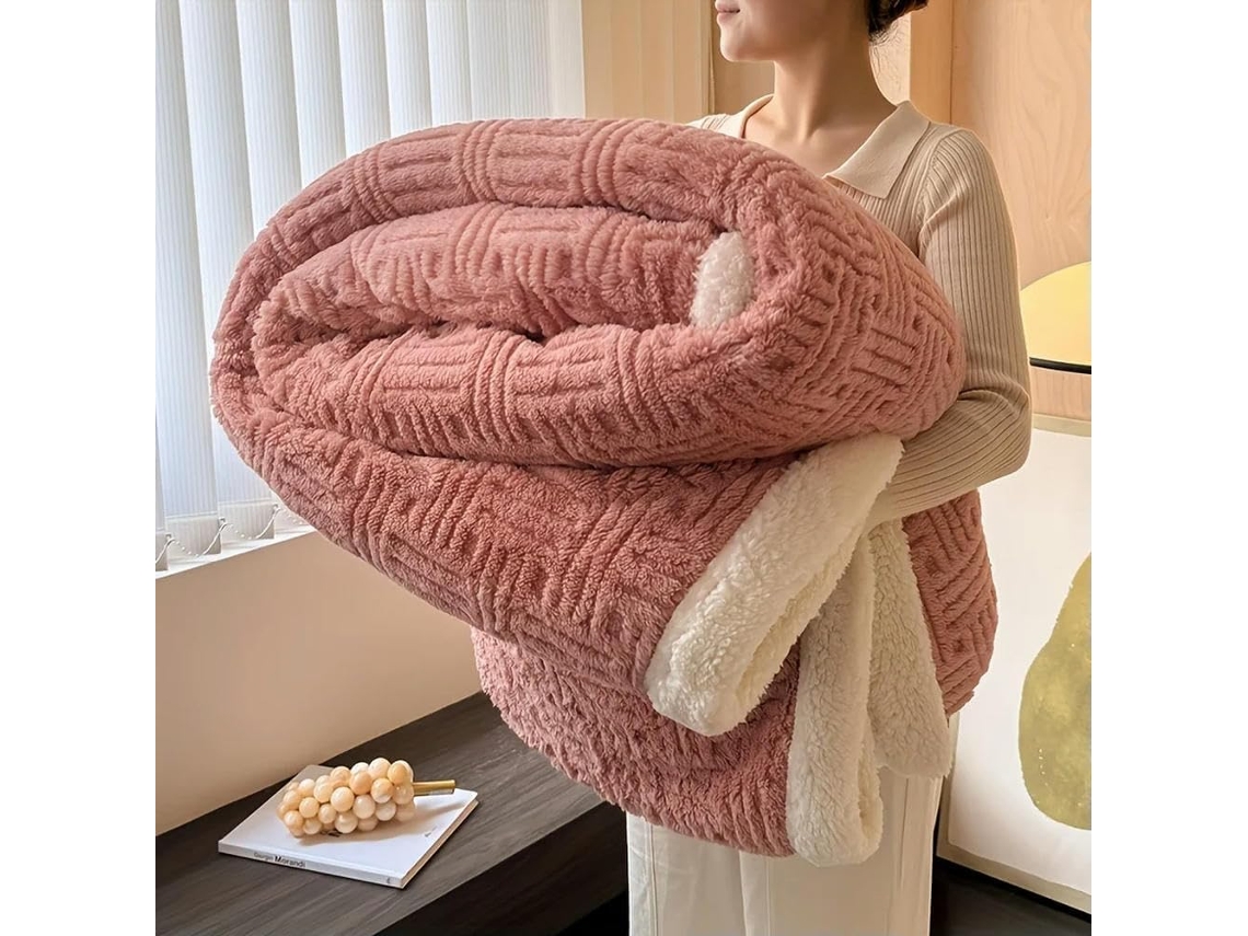 Manta de Cama Vintage Camada Dupla em Veludo Tafetá Macio e Felpudo Conforto para Todas as Estações Lavável À