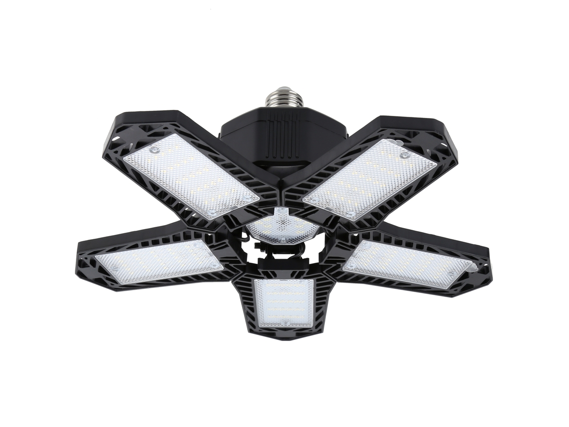 Lâmpada Led Garagem 137led 5 Folhas 80w E27/e26 Preta