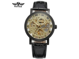 (estilo 2) Relógio Mecânico Manual Vazado Banhado A Ouro, Esportivo, Para Uso Profissional E Casual, Com Pulseira De Couro.