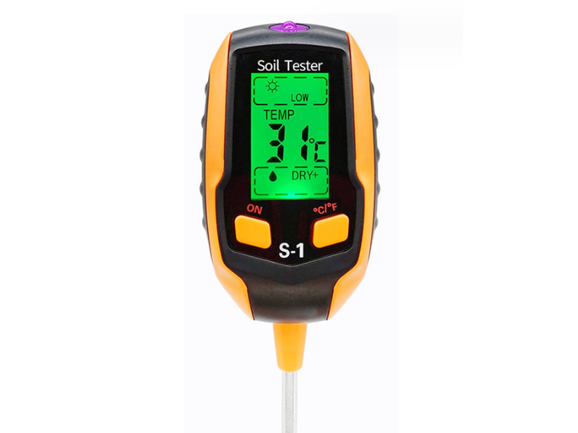 Medidor De Ph Do Solo 4 Em 1 Digital Para Umidade, Temperatura E Teste De Plantas Em Vasos, Jardins E Gramados
