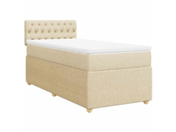 Cama com Molas/colchão 90x200 Cm Tecido Cor Crème MAISON EXCLUSIVE