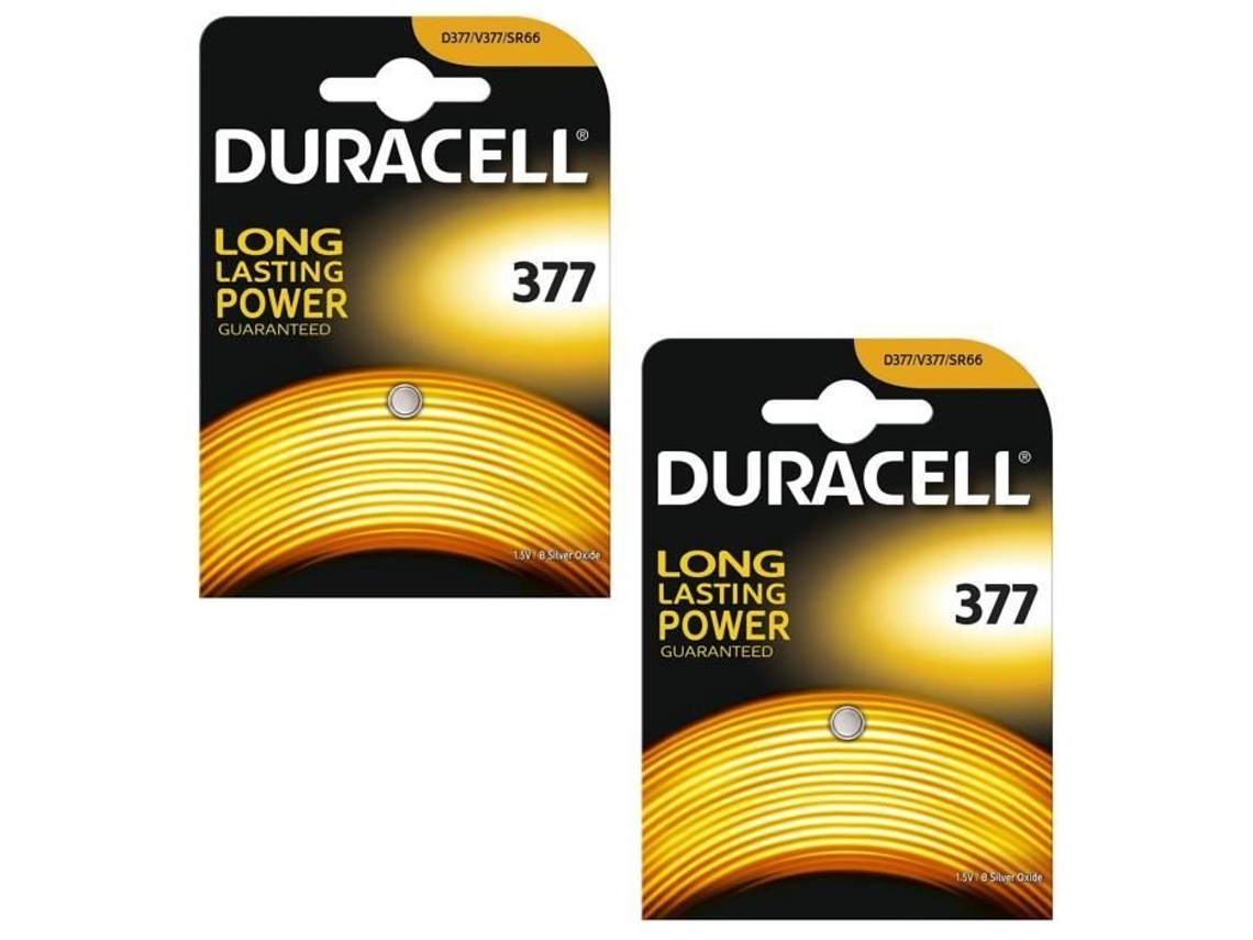 2 Baterias de Relógio de Óxido de Prata Duracell 377 1 5V Sr626Sw Ag4 626 D377 ALPEXE