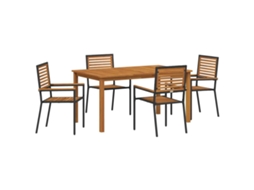 Maison Exclusive - Conjunto De Jantar Para Jardim 5 Pcs Preto