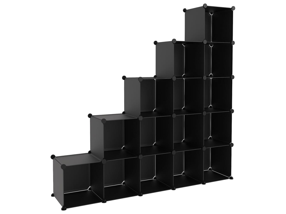 Storage Cube Organiser, Storage Cube Organisers Vidaxl Preto Polipropileno (155 X 32 X 153.5 Cm)