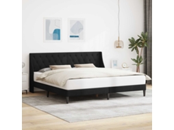Vidaxl Estrutura Da Cama Com Cabeceira Preto 200 X 200 Cm Veludo