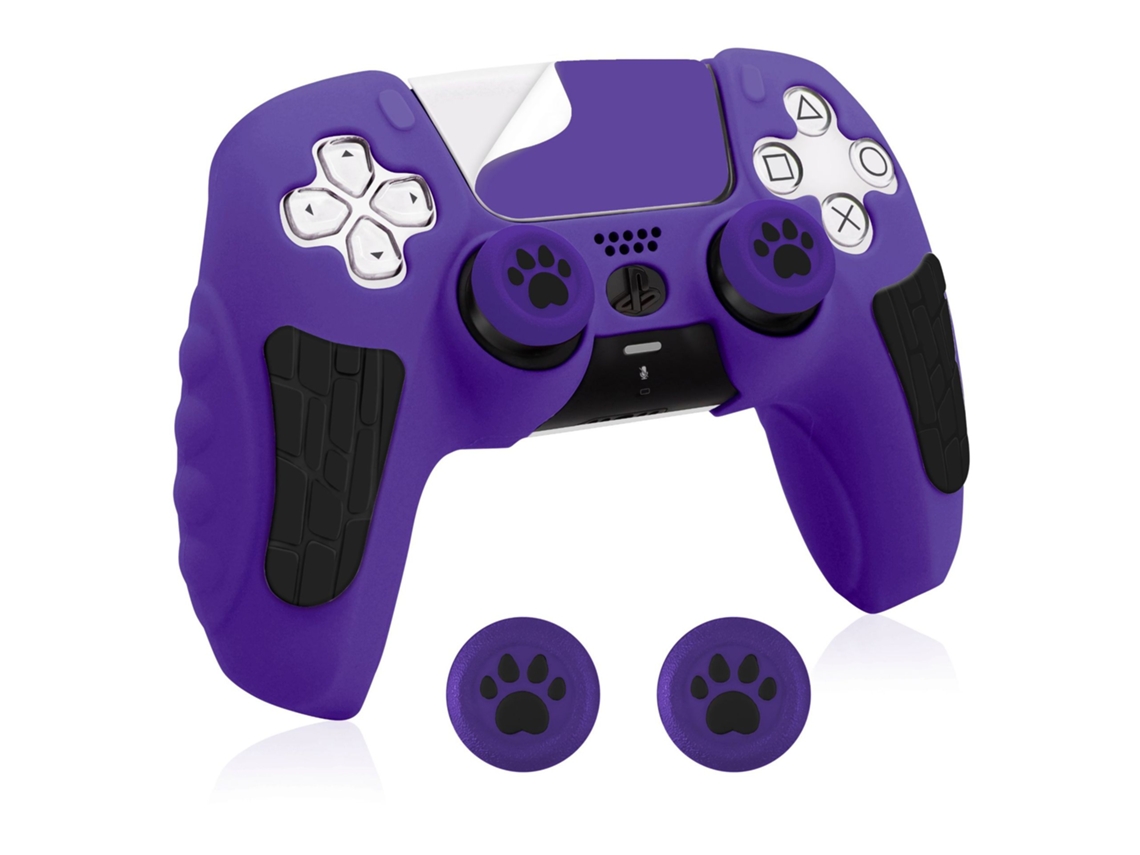 Capa Controle De Para Ps5, Capa De Silicone Antiderrapante Com Capas Para Joystick E Adesivos (roxa) Cuich
