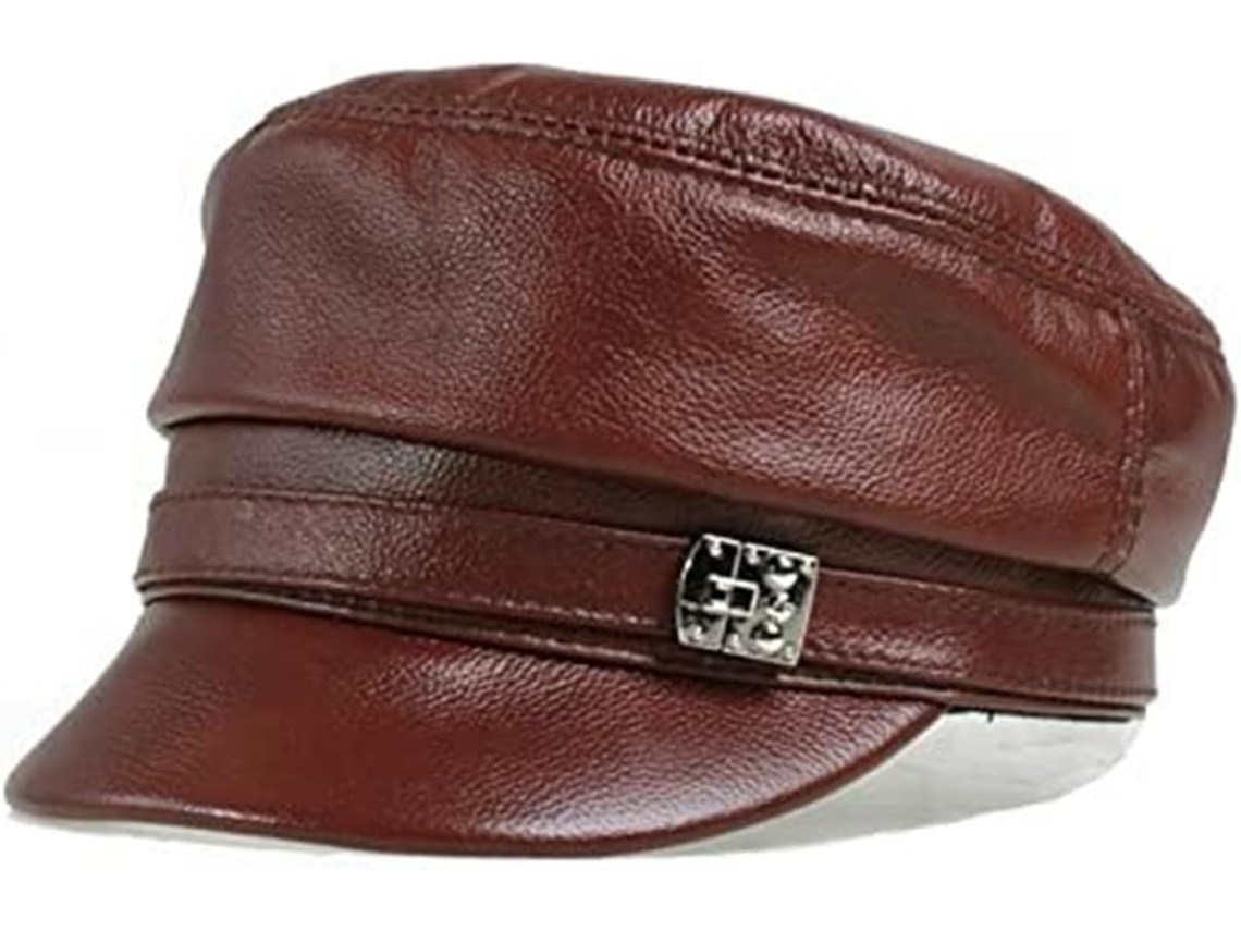 Casquette de Baseball em Cuir SFUSHOS (XXL, café)