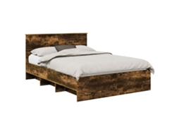 Estrutura da Cama com Cabeceira Carvalho Defumado 140 X 200 Cm MAISON EXCLUSIVE