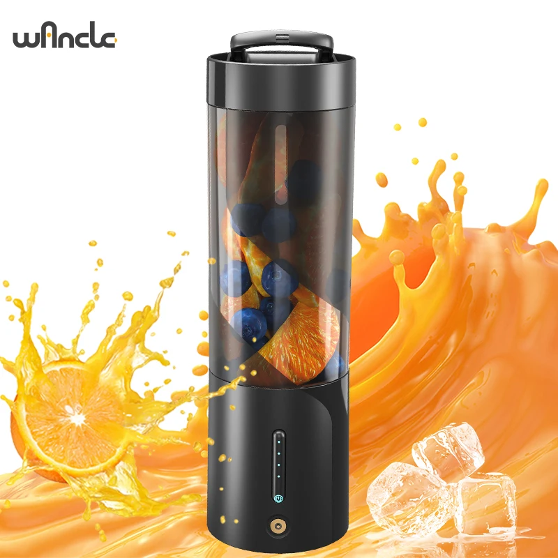 (preto) Espremedor De Frutas Elétrico Portátil, Recarregável Via Usb, Capacidade De 450ml