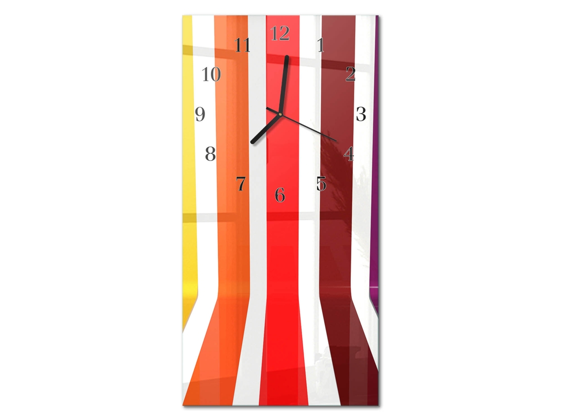 Relógio De Parede De Vidro Multicolor Espelharte (30x60 Cm)