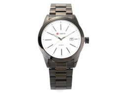 Relógio de pulso masculino com movimento de quartzo (branco)