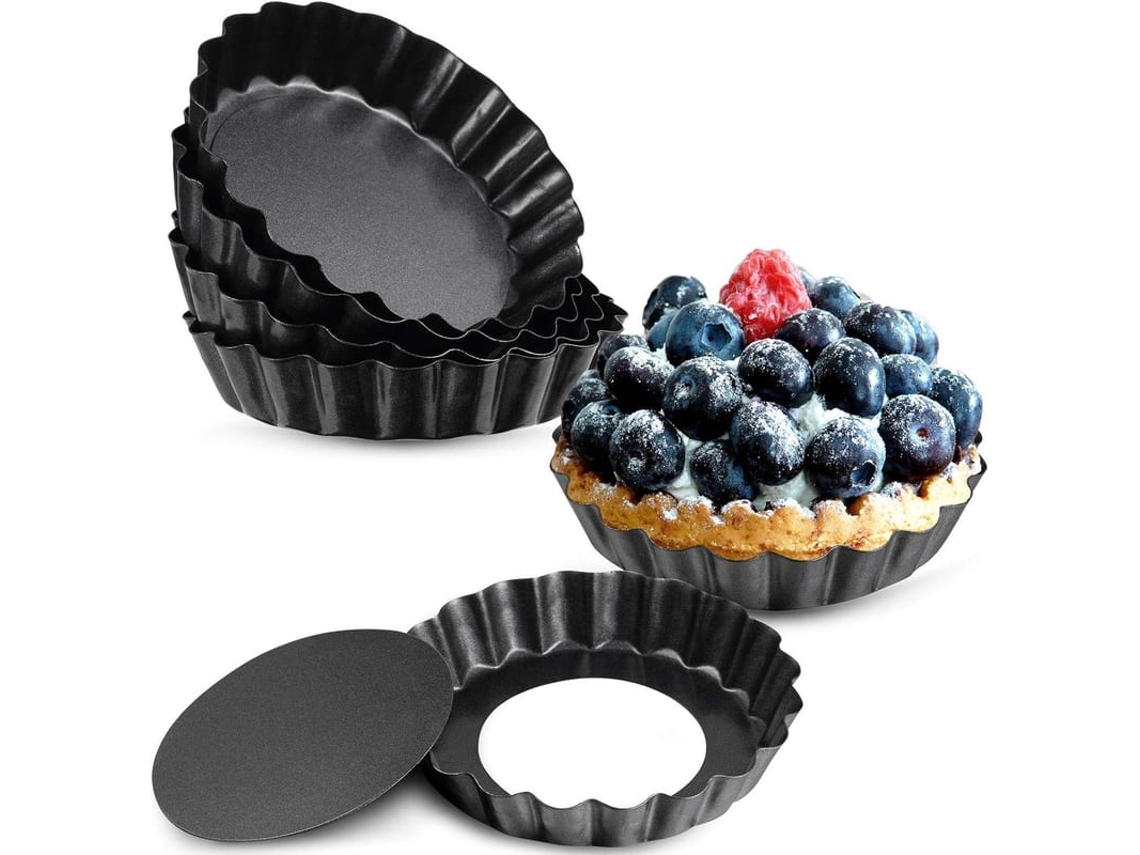 Conjunto de 10 Mini Bolos em Formato de Quiche, Pão e Pizza, com Fundo Removível e Dobrável em 4 Partes. Ideais para Grelhar, Comer, Assar e Grelhar.