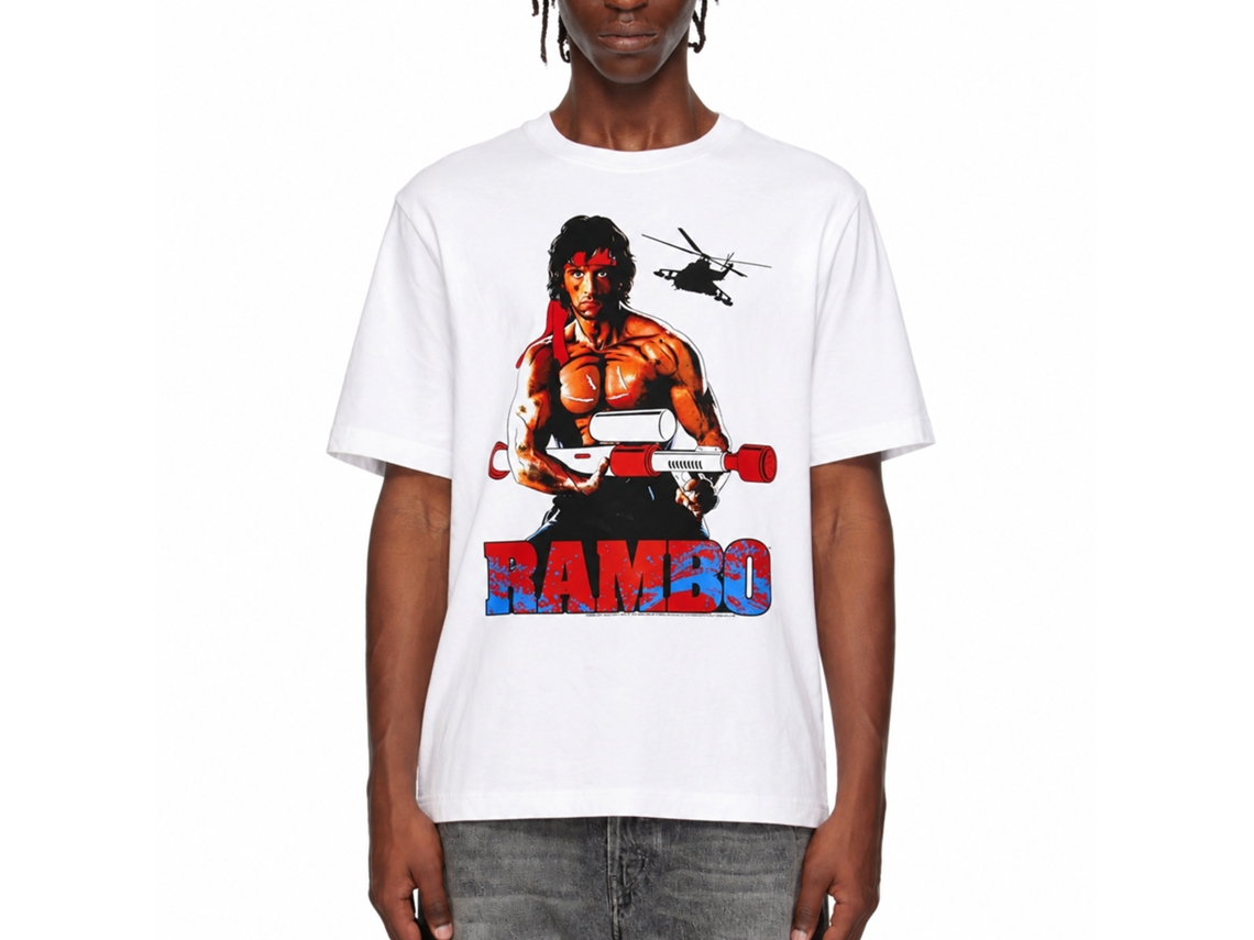 Rockinstone Rambo Movie Water Logger White Adult T-shirt Size:xxxl
