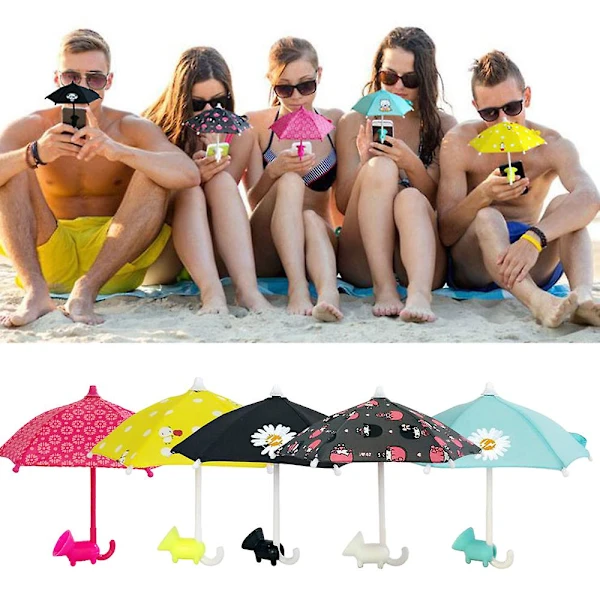 Guarda-chuva Para Celular Com Ventosa Em Formato De Porco, Suporte Ajustável Para Celular, Presente Para Amigos E Familiares (3 Peças Aleatórias)co