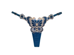 Fasst tanga G string Mujer Con Anillo de Metal Y Bordado de Mariposas Ajustable Interior Sexy