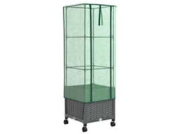 Conjunto 1 Vaso De Jardim Vidaxl Cinzento-claro Polipropileno (40 X 40 X 145 Cm)