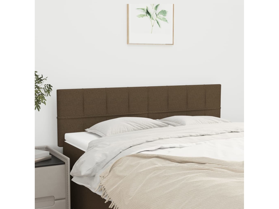 Vidaxl Cabeceiras Castanho-escuro 144x5x78/88 Cm Tecido