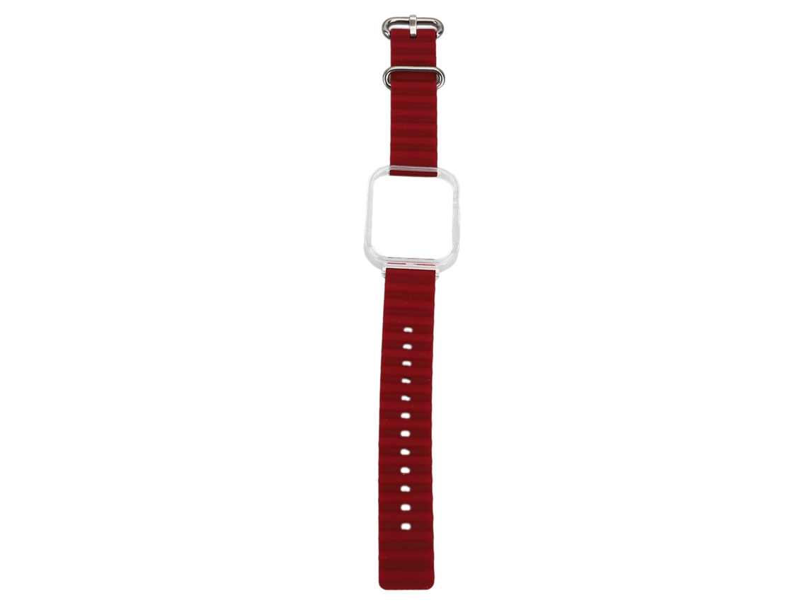 Cinto de Relógio de Silicone com Capa Bumper para Watch Fit 3 Burgundy WINNER