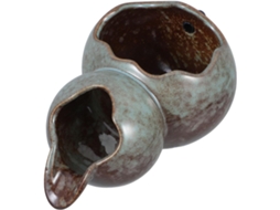 Elegante Bica de Cerâmica para Fonte com Saída em Formato de U e Topo Aberto, Acessório para Cascata para Decoração de CHABERLU