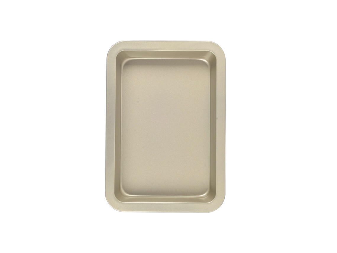 Tabuleiro Forno Aço Carbono 33x23cm Dourada Chefe Kasa