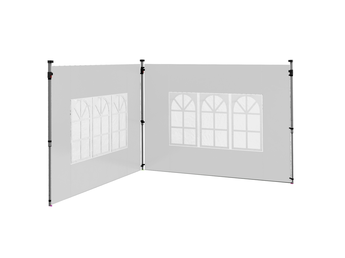 2 Paredes Laterais Para Tenda De 3x3 / 3x4 M 295x195 Cm De Substituição De Tecido Oxford Para Dobráveis Branco