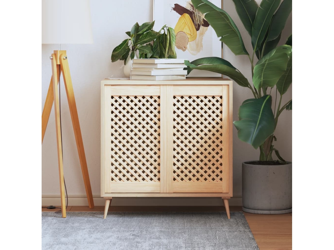 Vidaxl Portas De Armário Design Treliça 2 Pcs 39,5x69 Cm Pinho Maciço