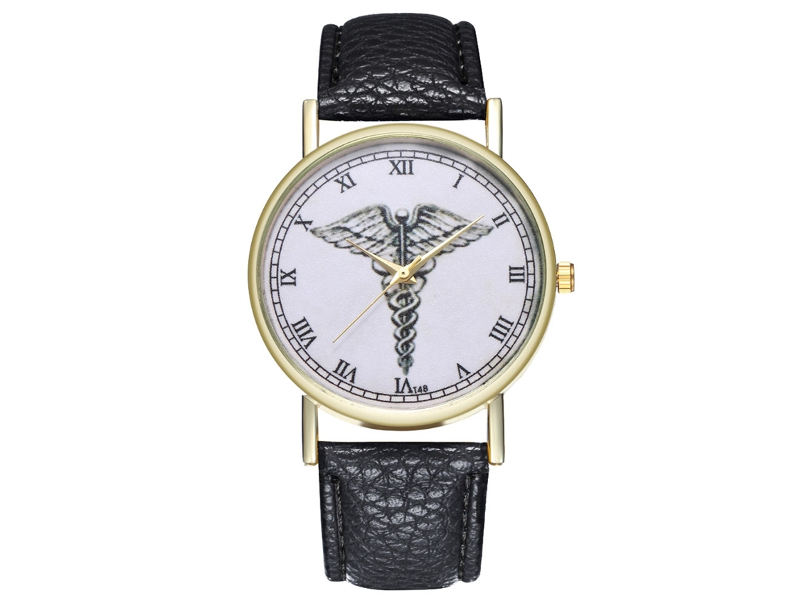 Reloj De Cuarzo Unisex Con Correa De Cuero Pu Para Parejas Numerales Romanos Negro