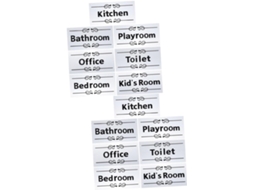 Conjunto De 14 Adesivos Decorativos Autoadesivos Para Parede E Porta Do Banheiro.