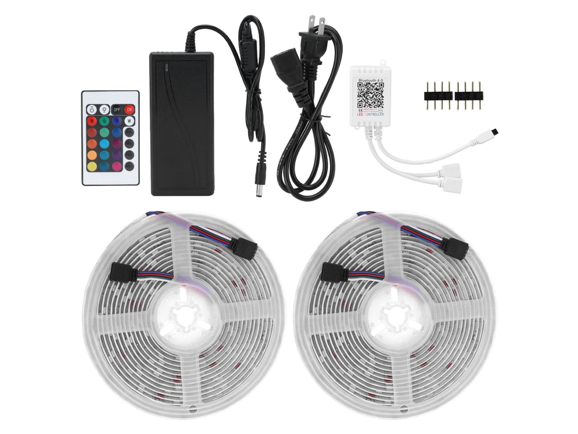 Rebe-cinta Led Smd5050 300 Leds 12v Ip65 Rgb Com Controle Remoto 24 Teclas Iluminação Ambiente Flexível