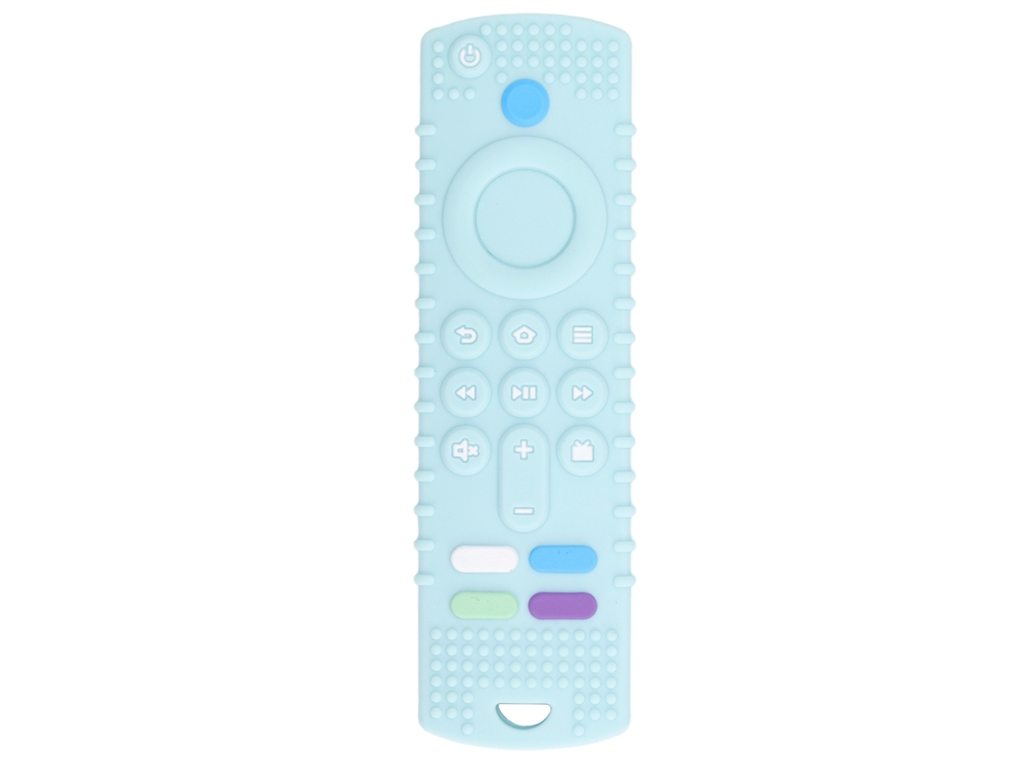 Mali controle Remoto Chupeta Bebê Silicone Macio Massagem Gengiva com Botões Azul Claro