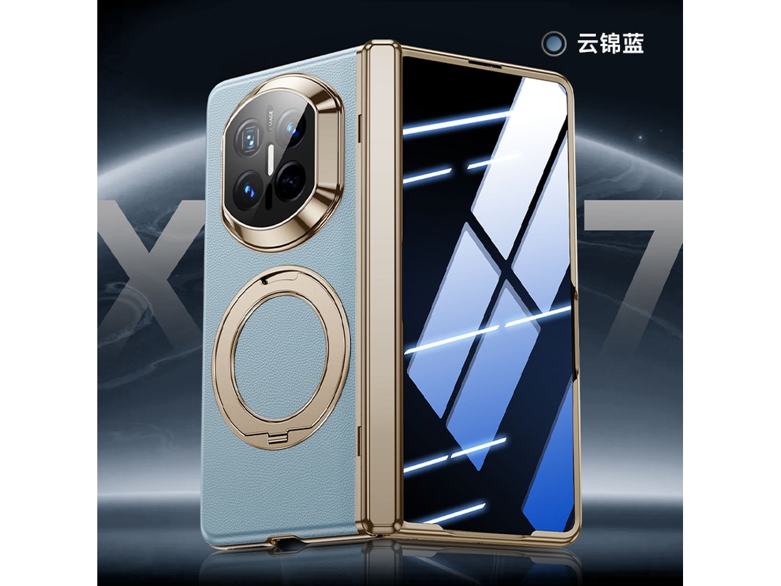 Capa Para Celular Huawei Mate X7 (azul Alta Definição) Com Suporte Giratório Integrado.