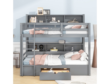 Cama Infantil Armazenamento Arhatreya Cinzento (175x120x206cm)