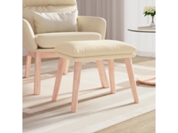 Vidaxl Apoio De Pés 45x29,5x35 Cm Tecido Cor Creme